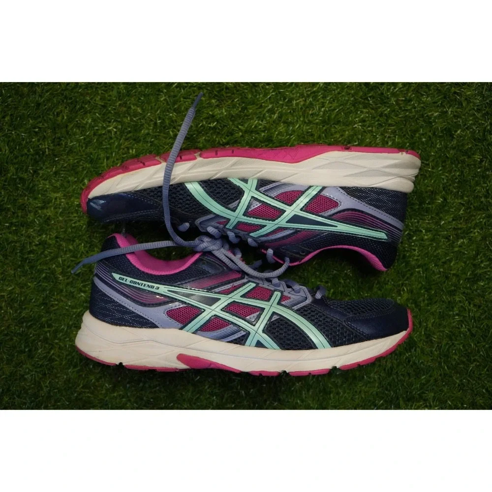 Asics Gel-Contend 3 T5G5N Womens 9.5 Shoes Multicolor‎ Lace Up Running Sneakers - Picture 2 of 5